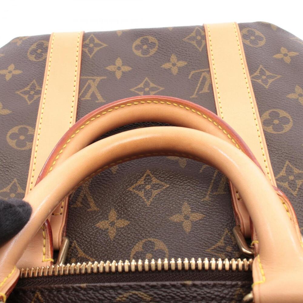 LOUIS VUITTON Authentic Brown Monogram Leather Keepall 45 Boston Bag - Picture 6 of 8